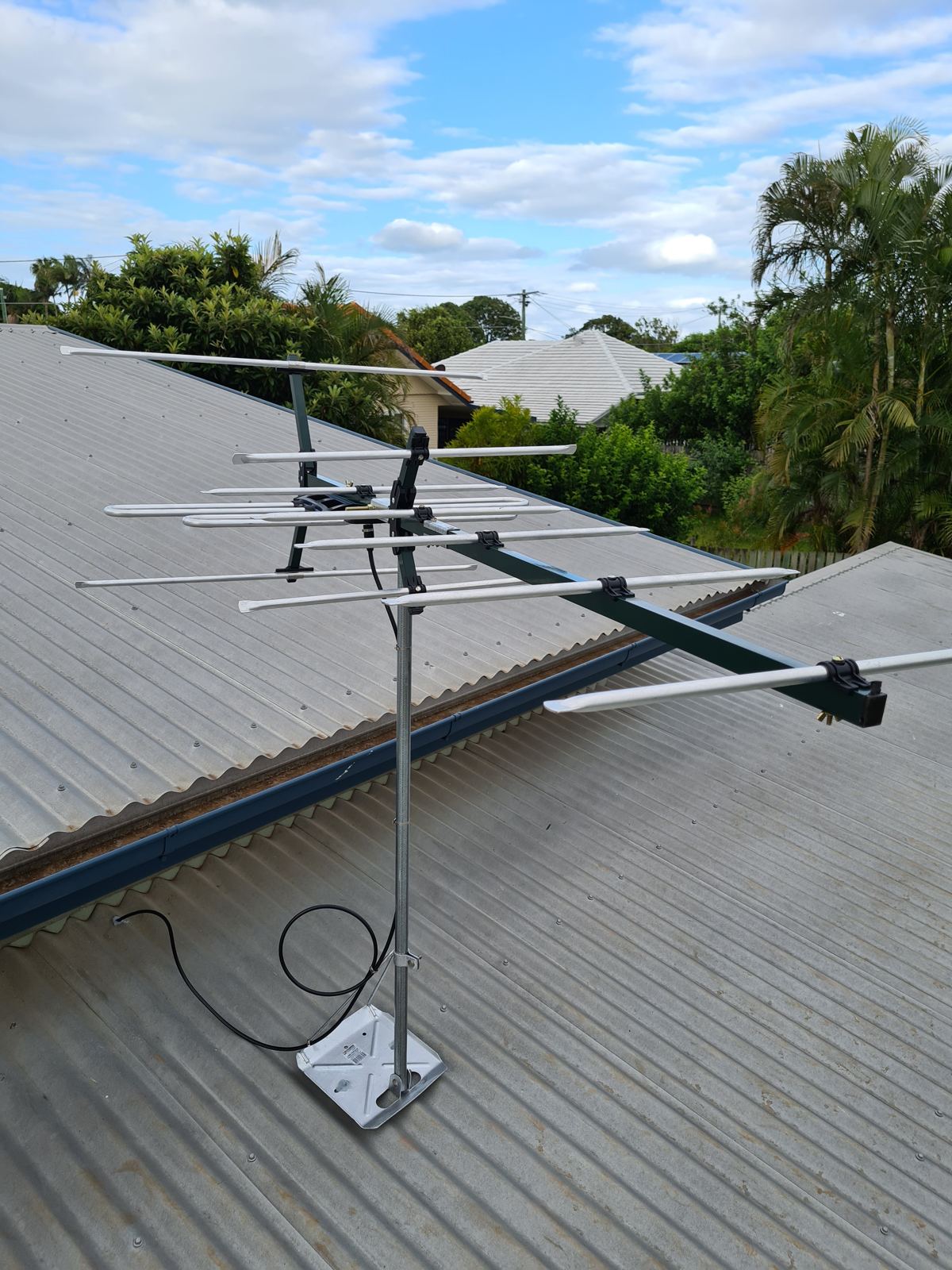 TV antenna installed on roof