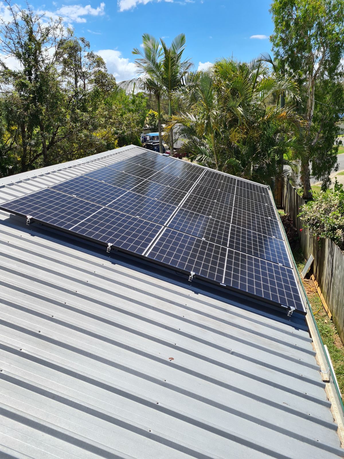 Solar panels on roof